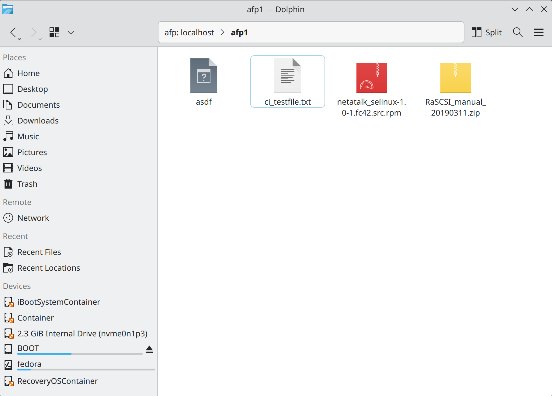 macOS Network Drawer screenshot